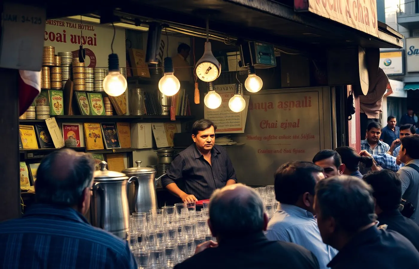 Karachi chai café counter